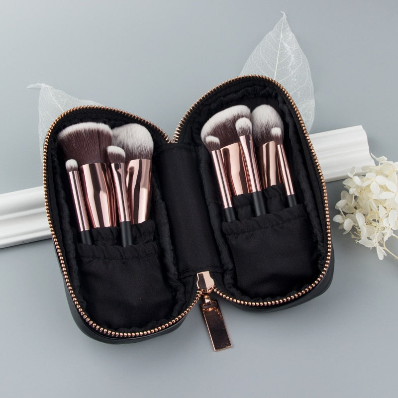 Anmor 9PCS Mini Soft Makeup Brushes Set & Kit Portable
